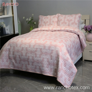 Latest design microfiber embroidery bedspread